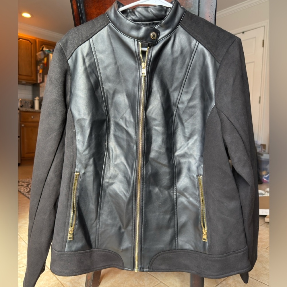 NWOT Marc New York Black Leather and Suede Jacket